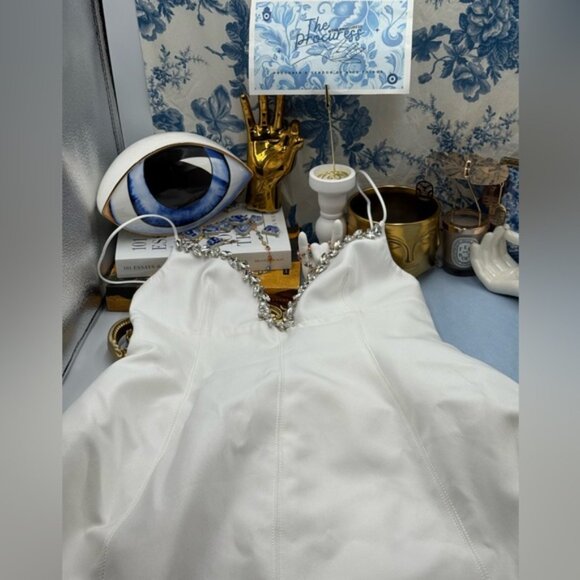 🆕 ACLER 🧿 NWT Oakwood Crystal Embellished Crepe Mini, Ivory - Sz AU 10 US 6 - Picture 11 of 16